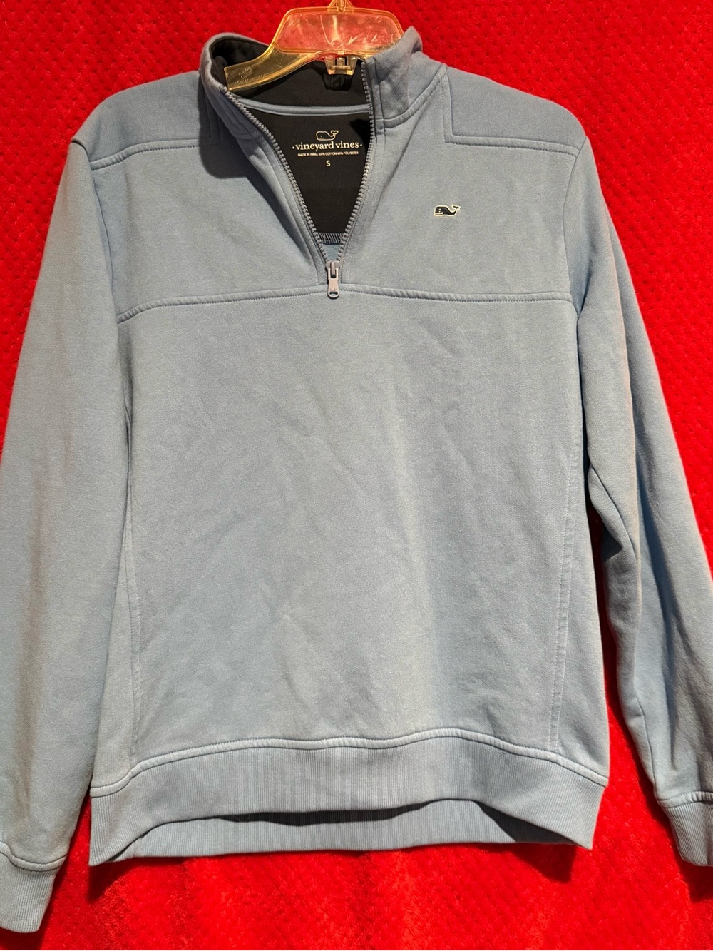 Vineyard Vines Men’s Sky Blue Quarter-Zip Crewneck Pullover
